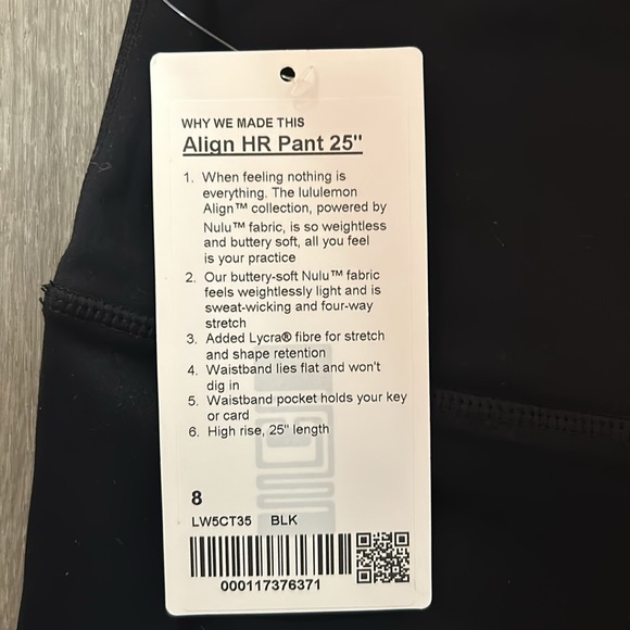 Lululemon Align HR pants 25” - Picture 2 of 3